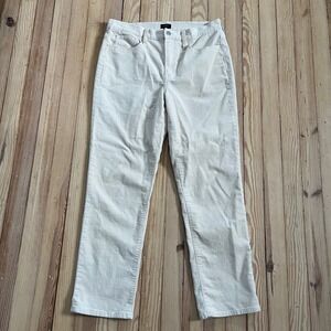 J.Crew Re-Imagined Straight Leg Corduroy Pants Cream Off-White Size 30 Stretch